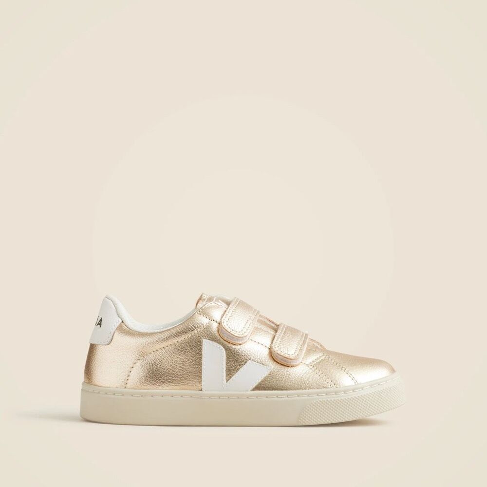 Kids' Veja™ Esplar metallic leather sneakers Size 7